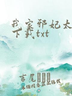 我家邪妃太嚣张下载txt