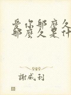 爱你那么久想你那么久是什么歌的歌词