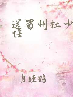 送蜀州杜少府之任 送蜀州杜少府之任