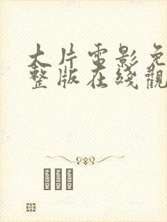 大片电影免费完整版在线观看 大片电影免费完整版在线观看