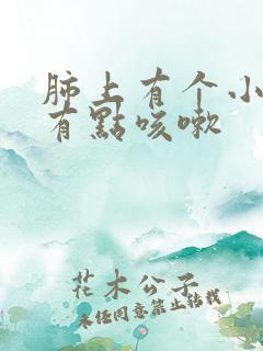 肺上有个小结节有点咳嗽