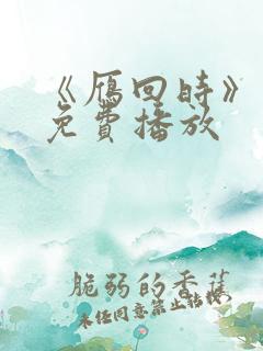 《雁回时》星辰免费播放