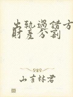 出轨过错方离婚财产分割
