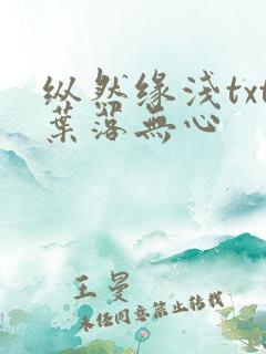 纵然缘浅txt叶落无心