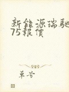 新能源瑞驰ec75报价