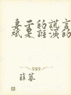 妻子的谎言江一斌是谁演的