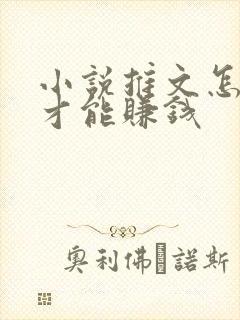 小说推文怎么做才能赚钱