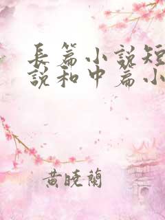 长篇小说短篇小说和中篇小说