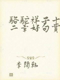 骆驼祥子十一十二章好句赏析