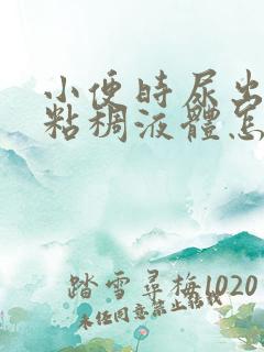 小便时尿出黄色粘稠液体怎么回事
