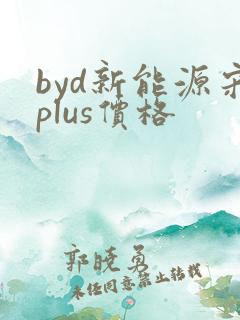 byd新能源宋plus价格