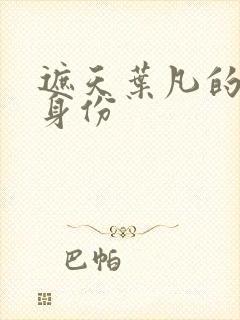 遮天叶凡的真实身份