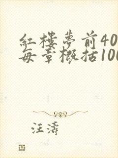 红楼梦前40章每章概括100字