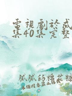 电视剧于成龙全集40集完整版免费观看