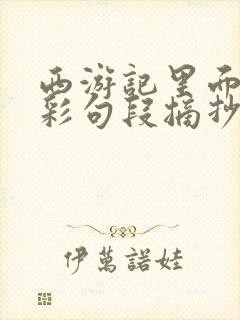 西游记里面的精彩句段摘抄
