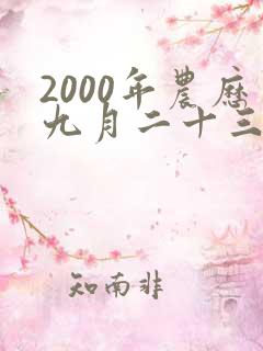 2000年农历九月二十三生辰八字 2000年农历九月二十三生辰八字