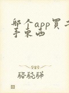 哪个app买二手东西 哪个app买二手东西
