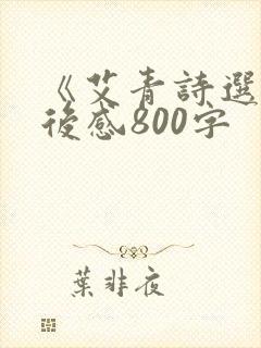 《艾青诗选》读后感800字 《艾青诗选》读后感800字