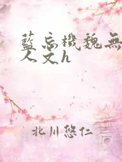 蓝忘机魏无羡同人文h