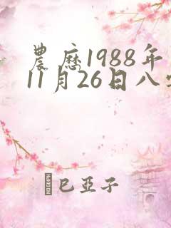 农历1988年11月26日八字算命 农历1988年11月26日八字算命