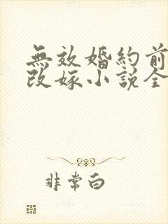 无效婚约前妻要改嫁小说全文免费