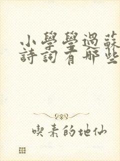 小学学过苏轼的诗词有哪些 小学学过苏轼的诗词有哪些