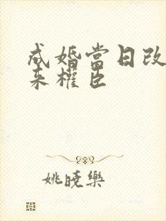 成婚当日改嫁未来权臣