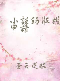 小说的版权如何申请