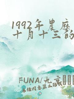 1992年农历十月十三的五行八字属相