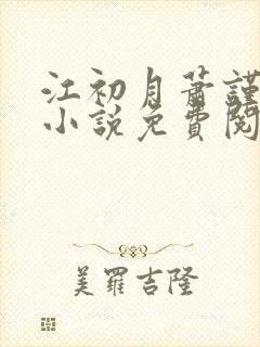 江初月萧谨元的小说免费阅读