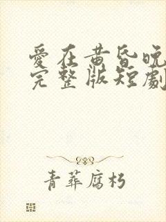 爱在黄昏晚风时完整版短剧