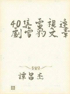 40集电视连续剧雪豹文章