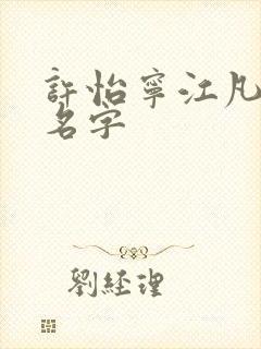 许怡宁江凡小说名字