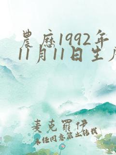 农历1992年11月11日生辰八字