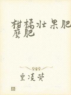 柑橘壮果肥施什么肥