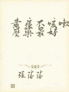 黄痰不咳嗽吃什么药最好