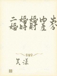 二婚婚内出轨离婚时财产分割