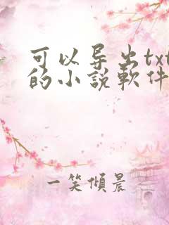 可以导出txt的小说软件