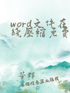 word文件在线压缩免费