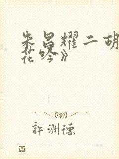 朱昌耀二胡《葬花吟》 朱昌耀二胡《葬花吟》