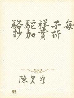 骆驼祥子每章摘抄加赏析