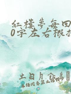 红楼梦每回100字左右概括内容