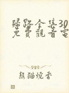 归路全集30集免费观看电视剧完整版