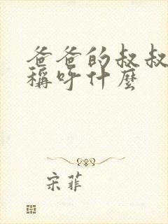 爸爸的叔叔应该称呼什么 爸爸的叔叔应该称呼什么