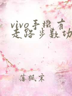 vivo手机有走路步数功能吗 vivo手机有走路步数功能吗