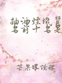抽油烟机质量排名前十名是哪几个