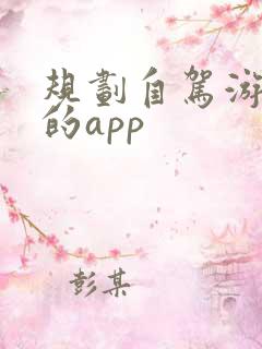 规划自驾游路线的app