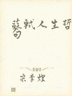 苏轼人生哲理诗句 苏轼人生哲理诗句