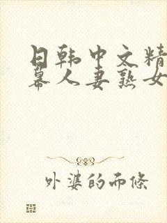 日韩中文精品字幕人妻熟女
