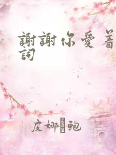 谢谢你爱着我歌词